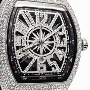 FM Diamond Watch – Red Edition dial close up