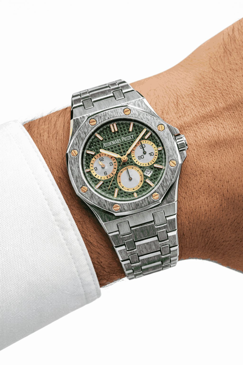 luxury-chronograph-watch-on-wrist-white-background