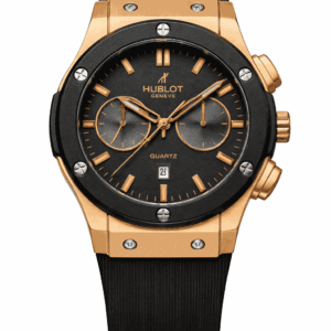 Hublot Black Dial Rose Gold Case front view