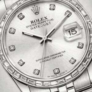 Rolex Diamond white Dial watch-macro-dial