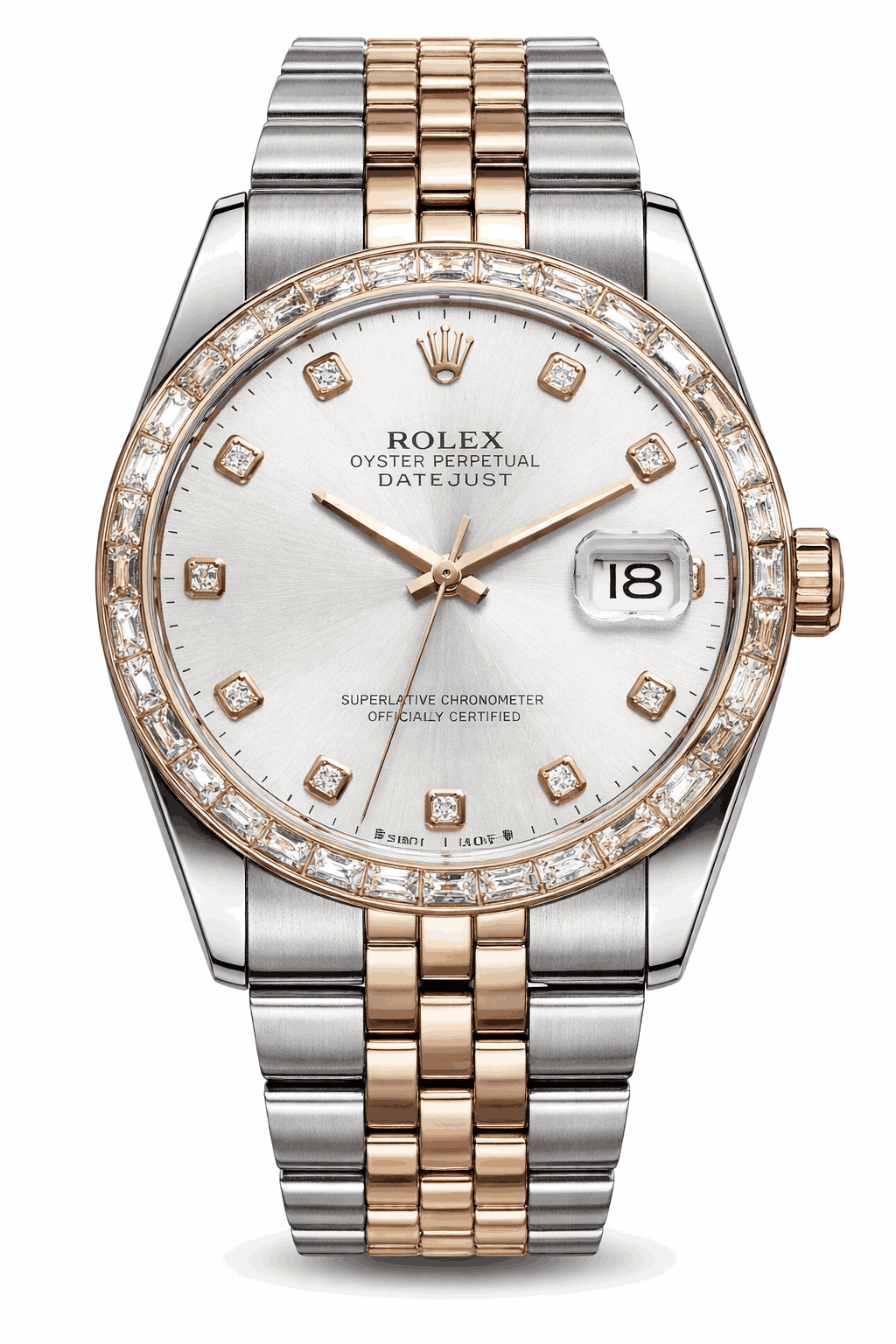 Rolex Diamond Silver Dial watch-frontal-view