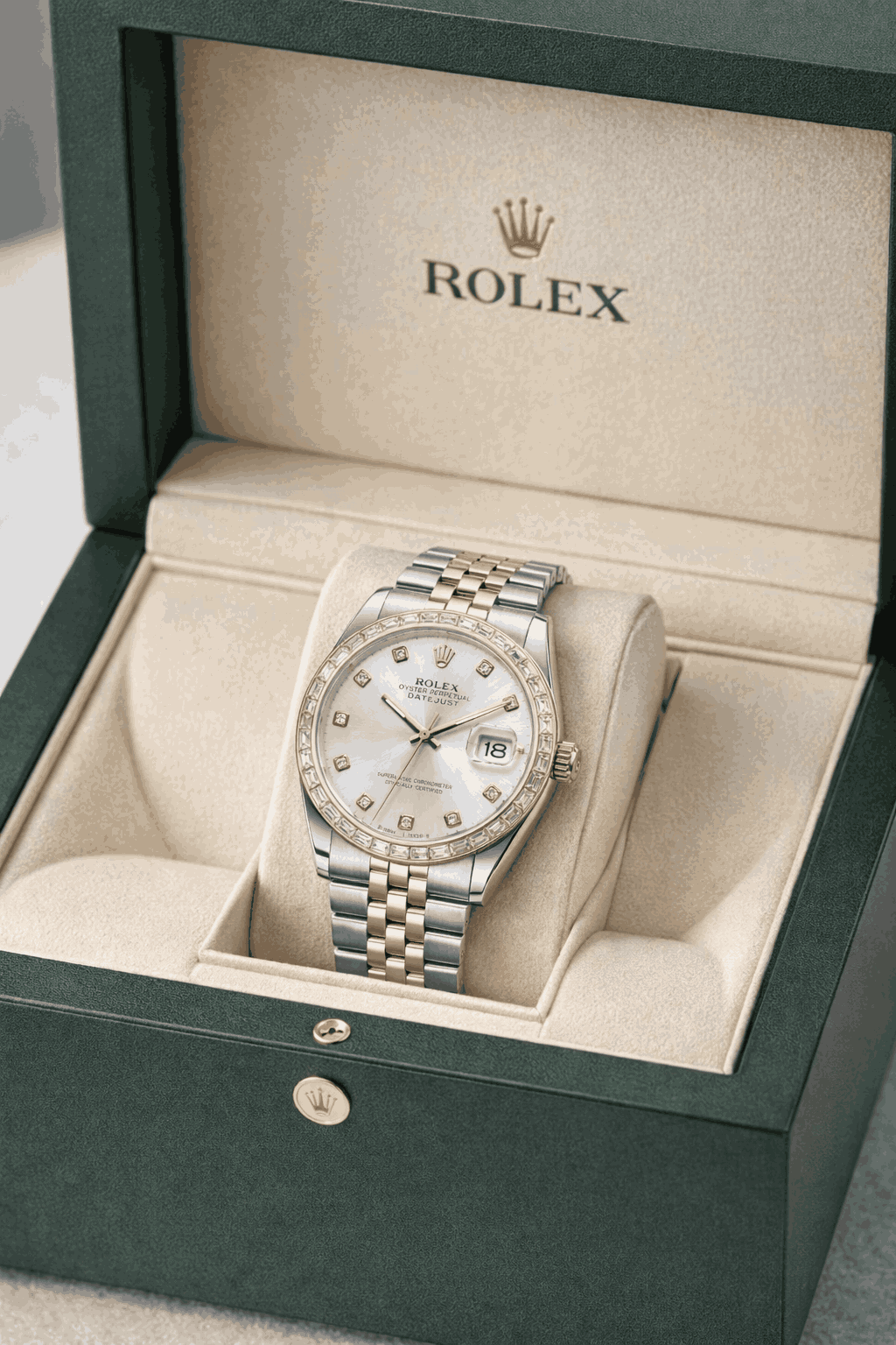 Rolex Diamond Silver Dial box-packaging-premium-presentation