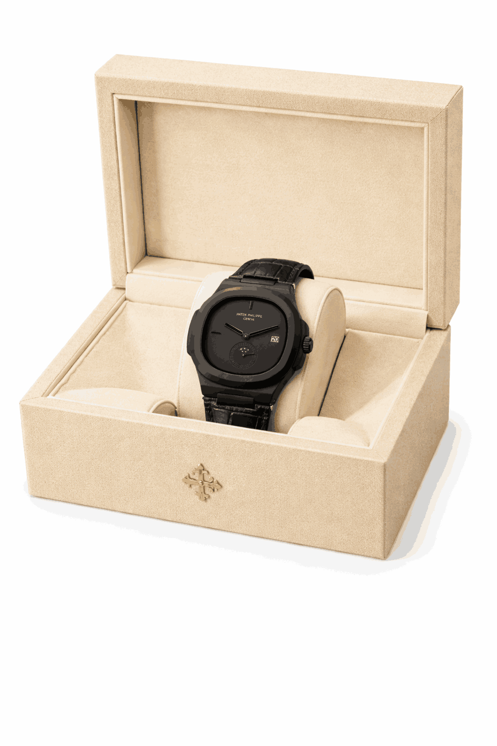 Premium black wristwatch box packaging
