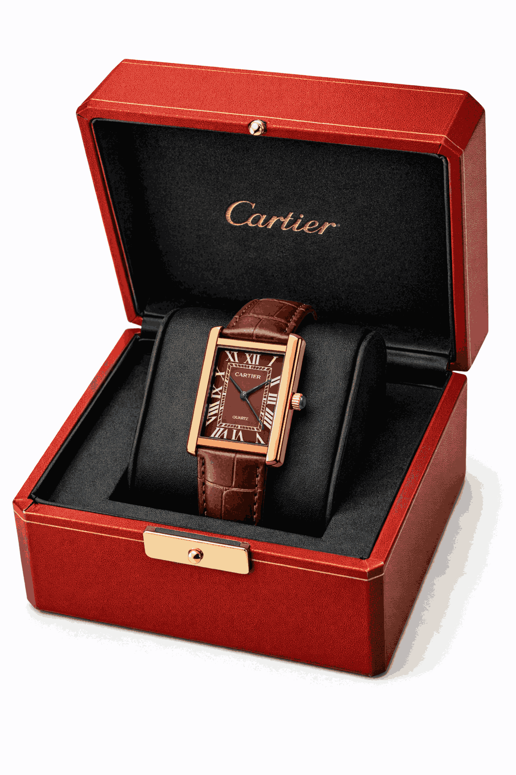 Cartier Tank luxury watch with box