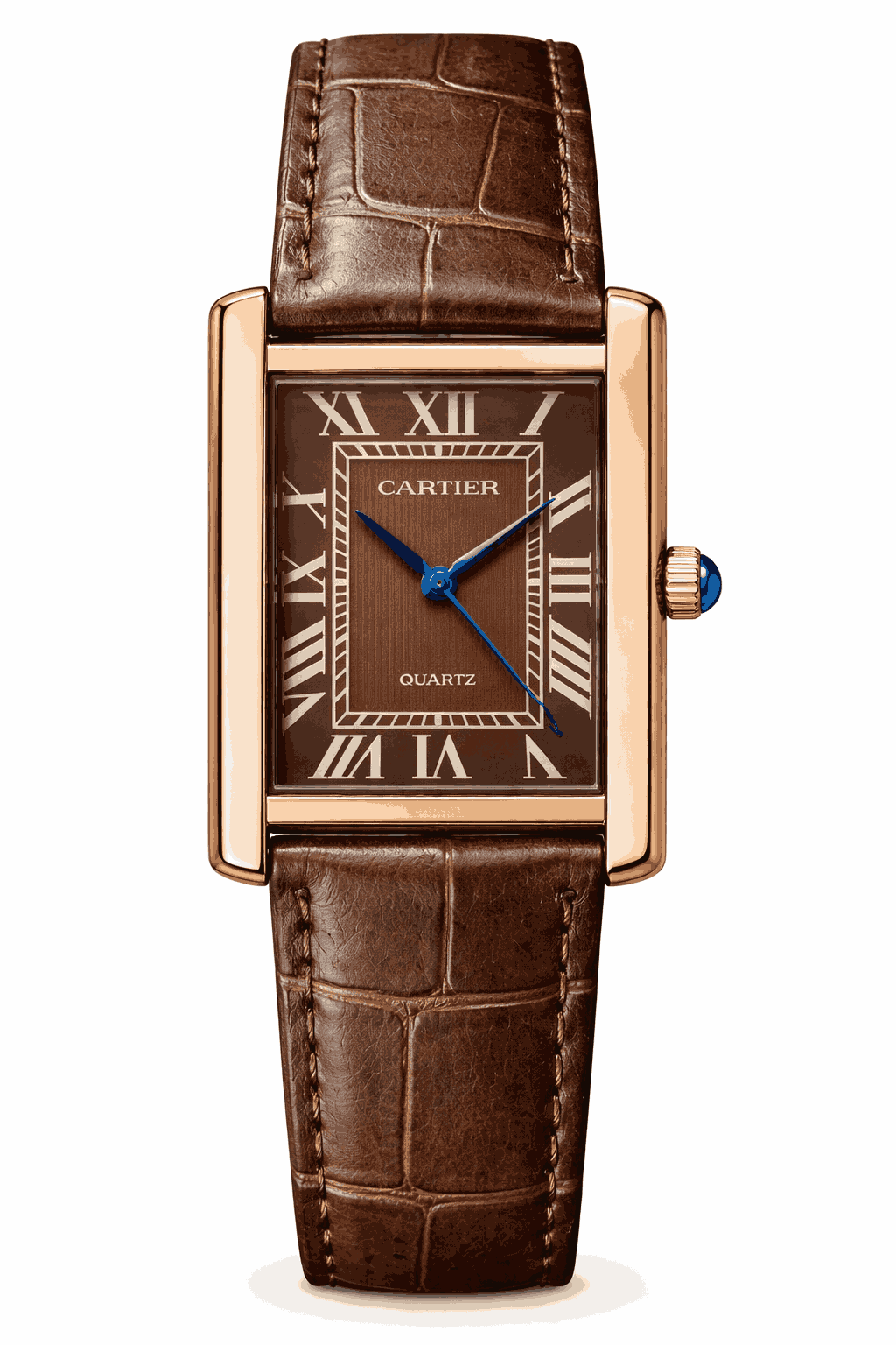 Cartier Tank brown dial front view
