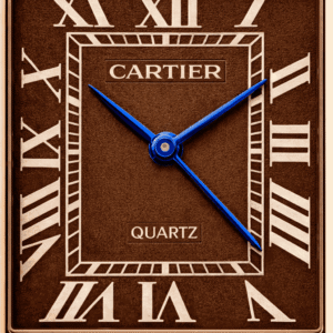Cartier Tank brown dial close up macro detail