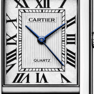 Cartier Tank white dial close up macro detail