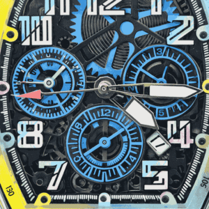 Richard Mille Skeleton Blue dial macro