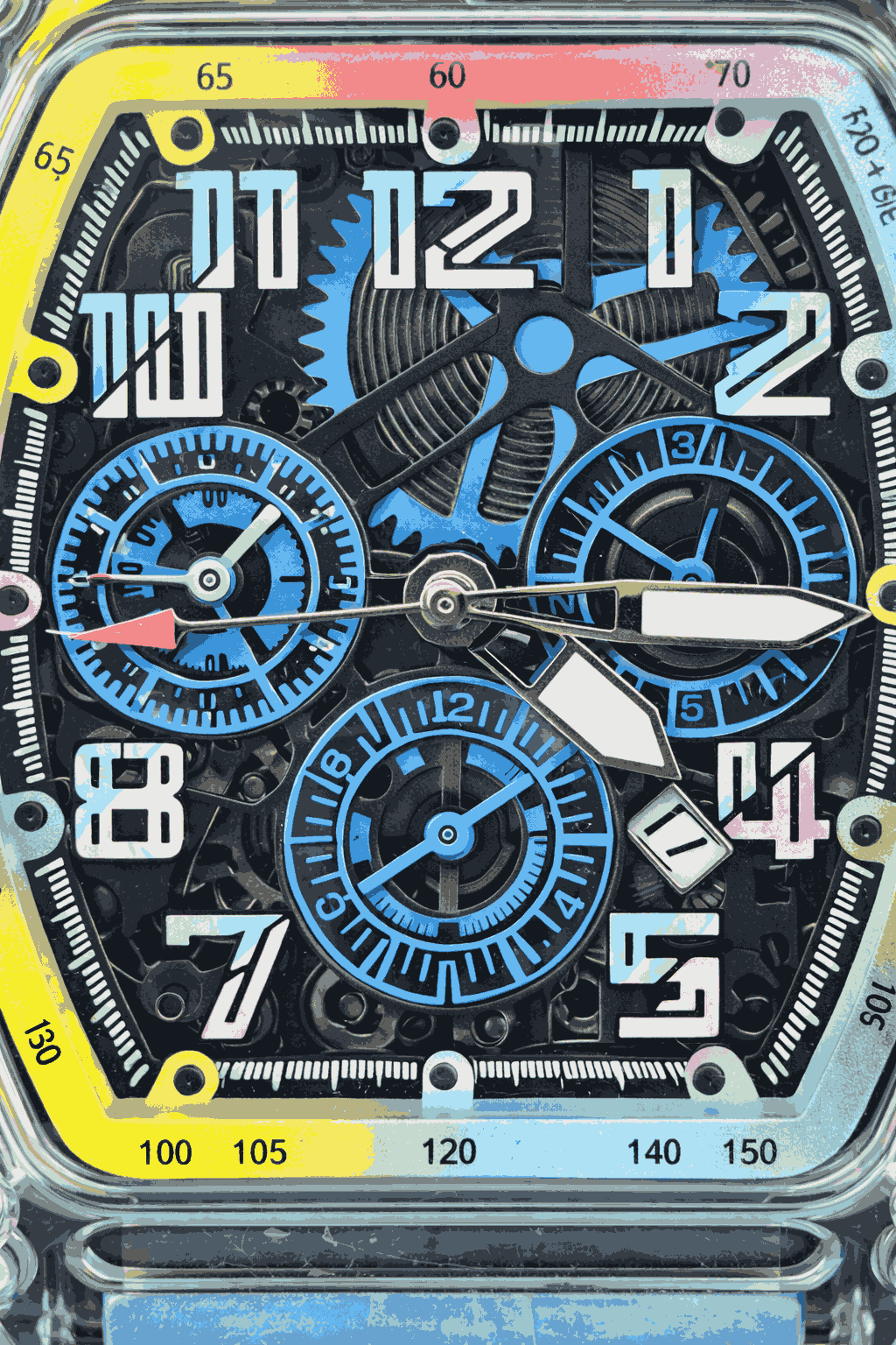 Richard Mille Skeleton Blue dial macro