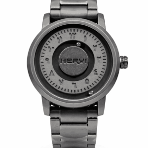 Heryi Black Magnet Dial watch front view