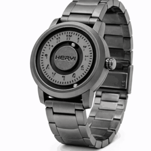 Heryi Black Magnet Dial watch angled view