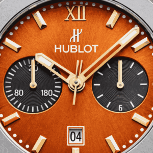 Copper watch dial macro