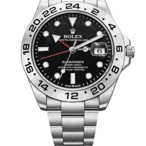 Rolex GMT Master black dial stainless steel front view