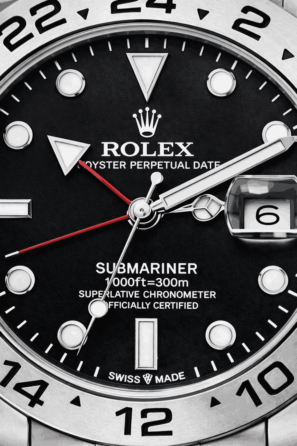 Rolex GMT Master black dial close up macro detail