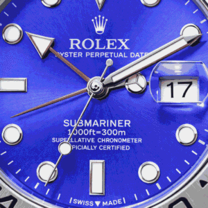 Rolex GMT Master blue dial close up macro detail