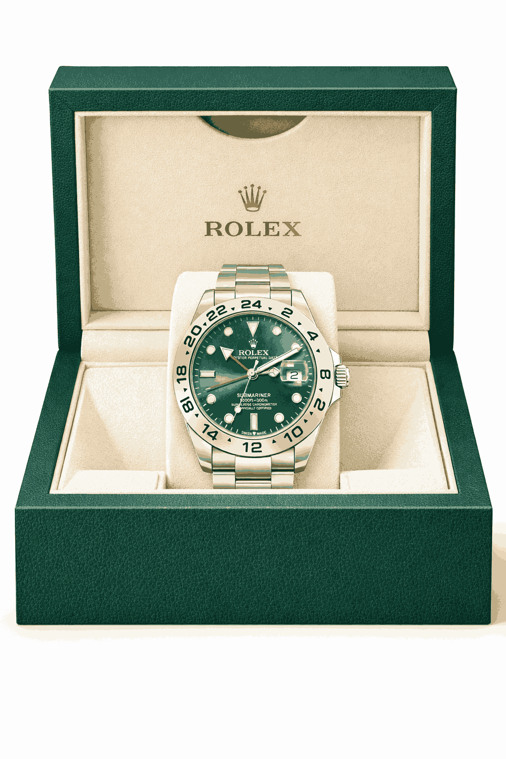 Rolex GMT Master green dial luxury watch with box
