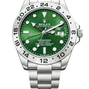 Rolex GMT Master green dial stainless steel front view