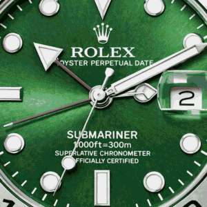 Rolex GMT Master green dial close up macro detail