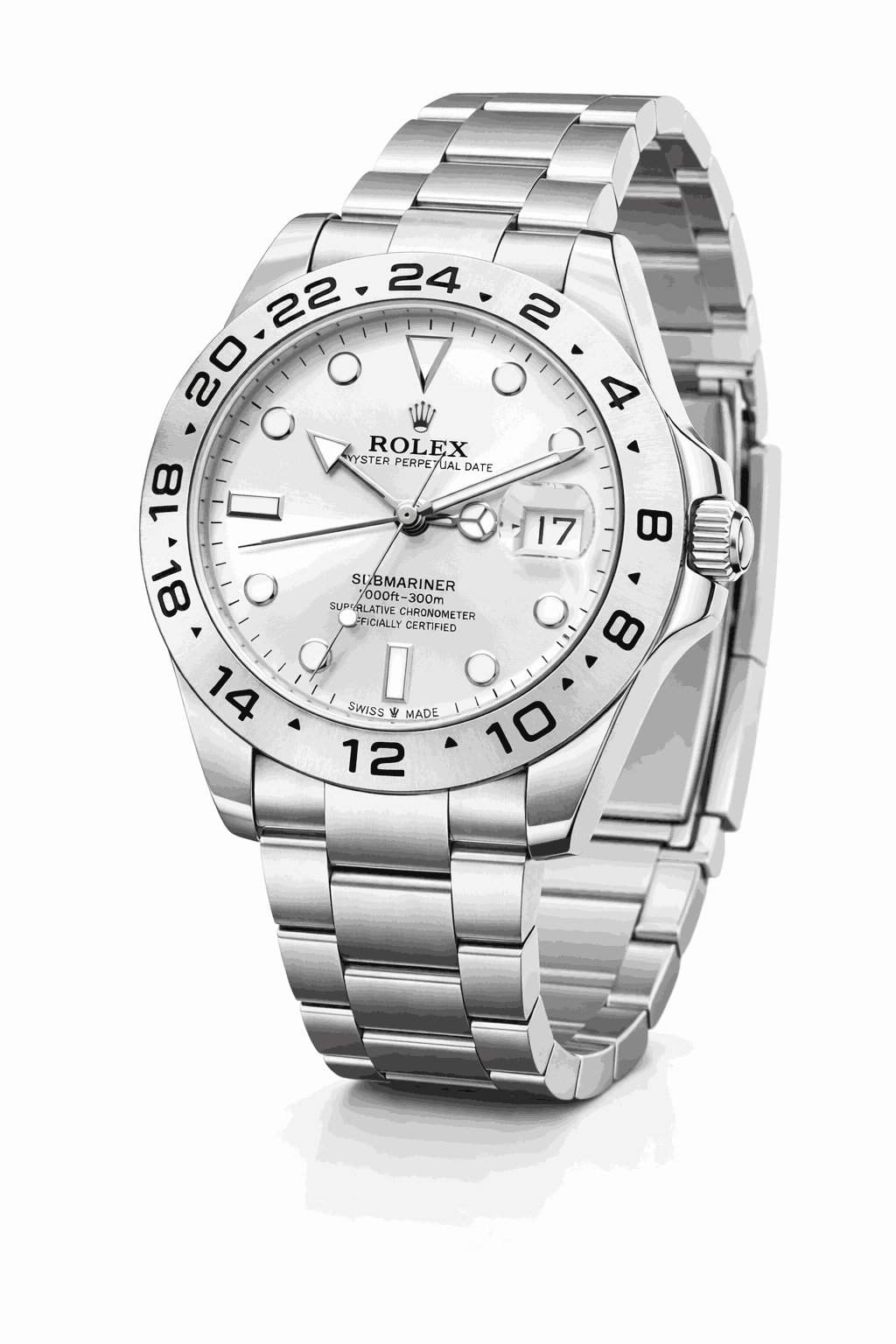 Rolex GMT Master luxury steel watch angled view