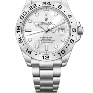 Rolex GMT Master white dial stainless steel front view