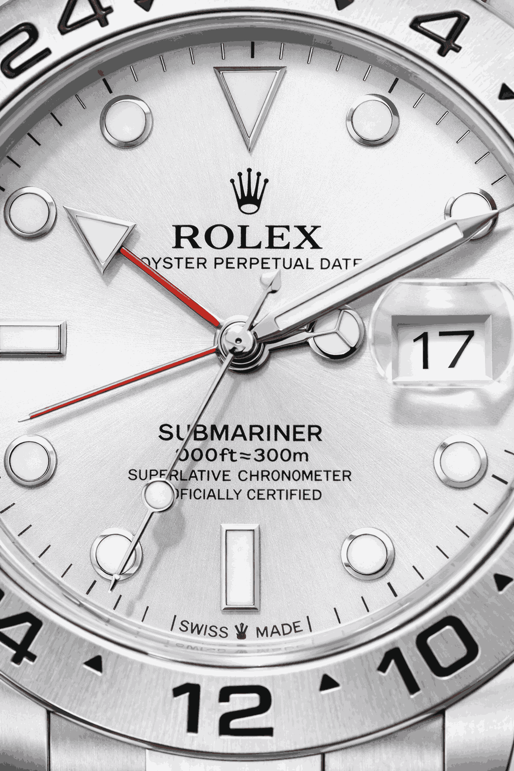 Rolex GMT Master white dial close up macro detail