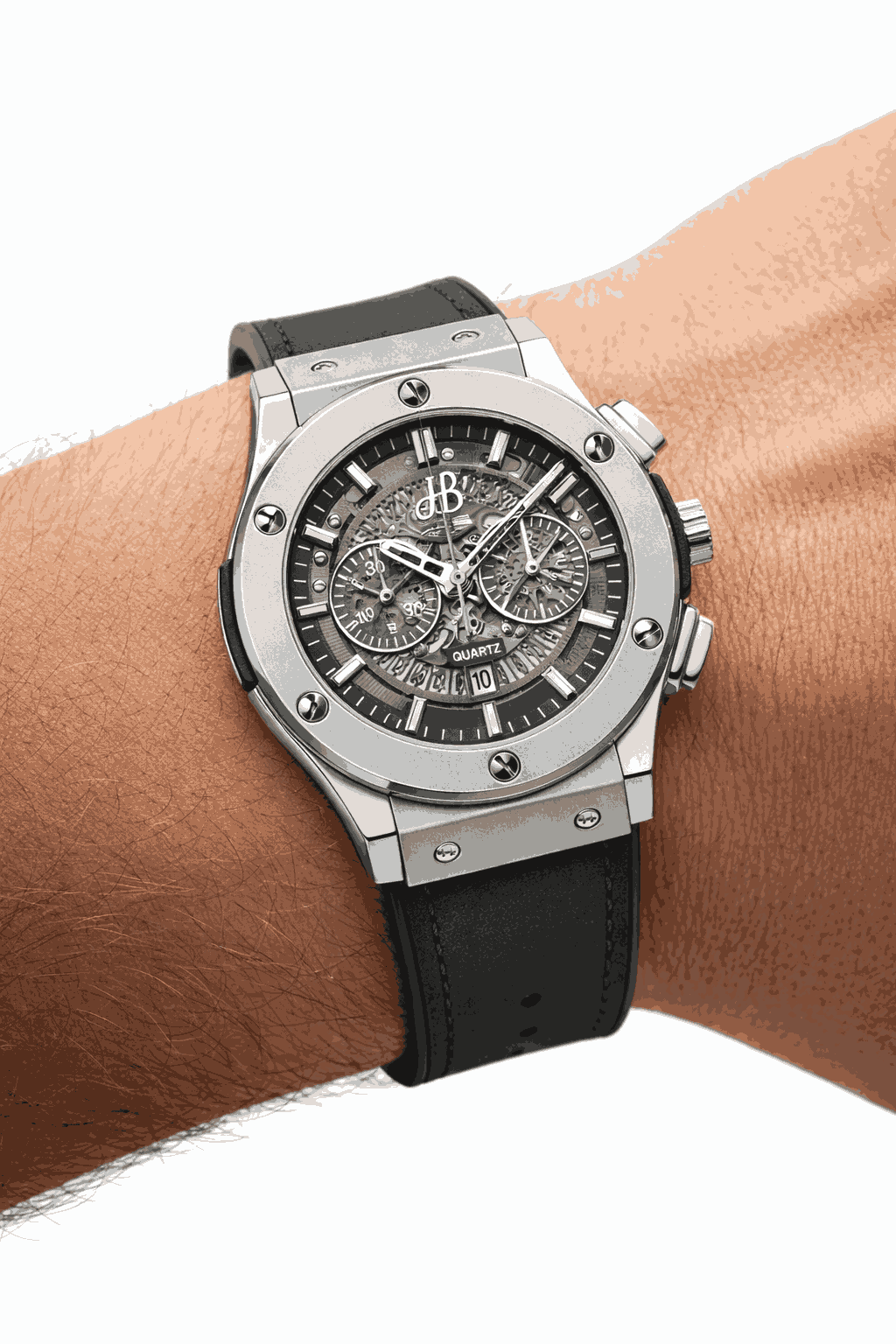 Hublot Skeleton Dial Leather Strap watch worn look